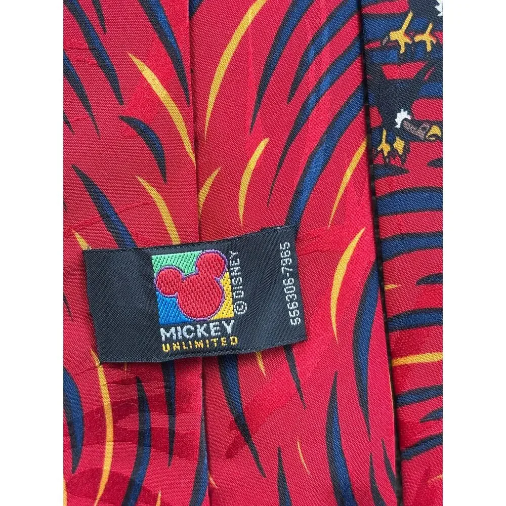 Vintage Mickey Unlimited Tie Mens Multicolor Western Mickey Minnie Pluto Necktie